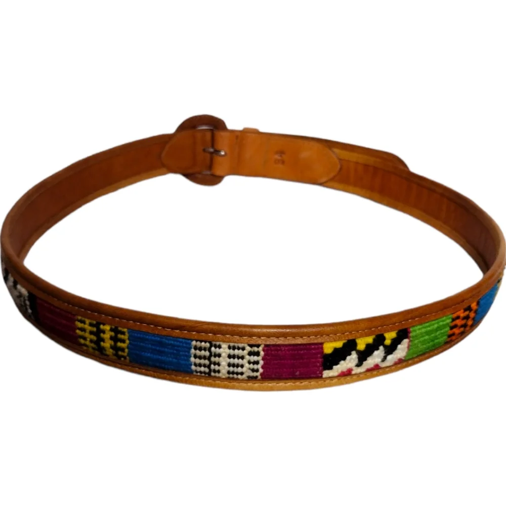 Native Guatemala Handwoven Leather Belt